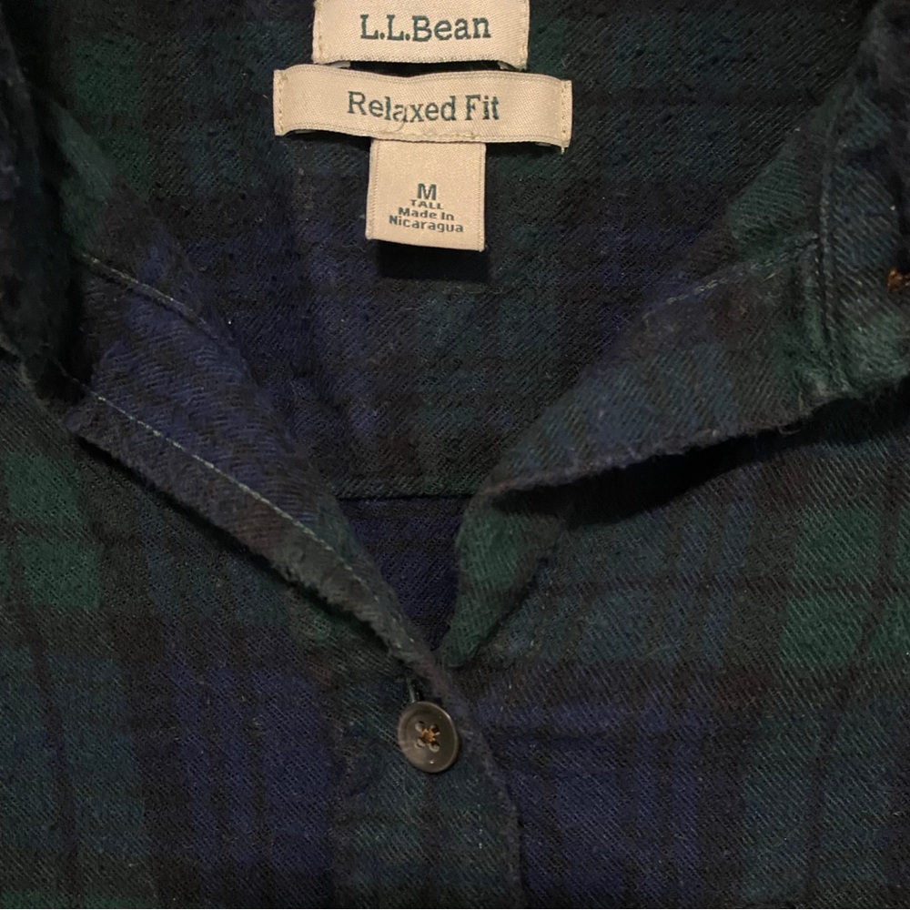 L.L. Bean Women's Black Watch Relaxed Fit Flannel MEDIUM TALL  - Picture 5 of 5